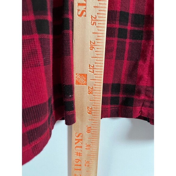 Soma Buffalo Plaid Pajama Set Stretch Red Black Size XL Button Up Collar Pants - Picture 6 of 16